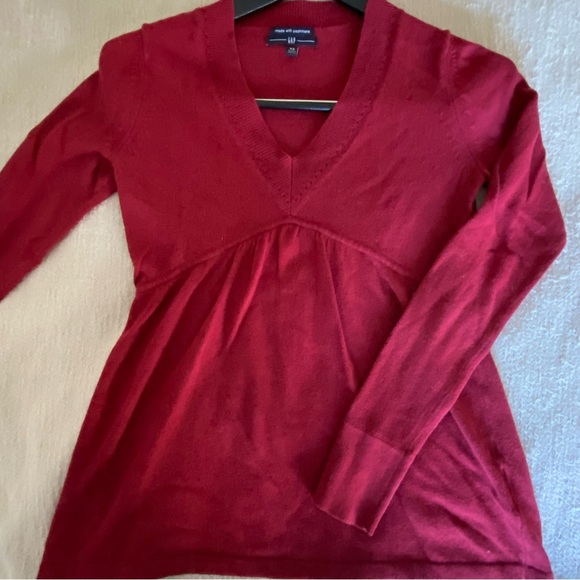 Red Cashmere Babydoll Sweater - Picture 3 of 9